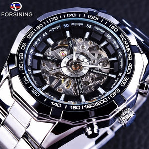 Fashion Forsining Brand Silver Stainless Steel Watch