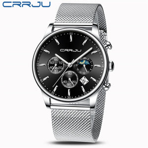 CRRJU New Blue Casual Quartz Gold Watch